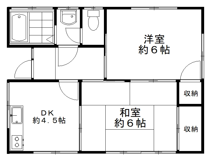 西浅川町貸家A号棟の間取り