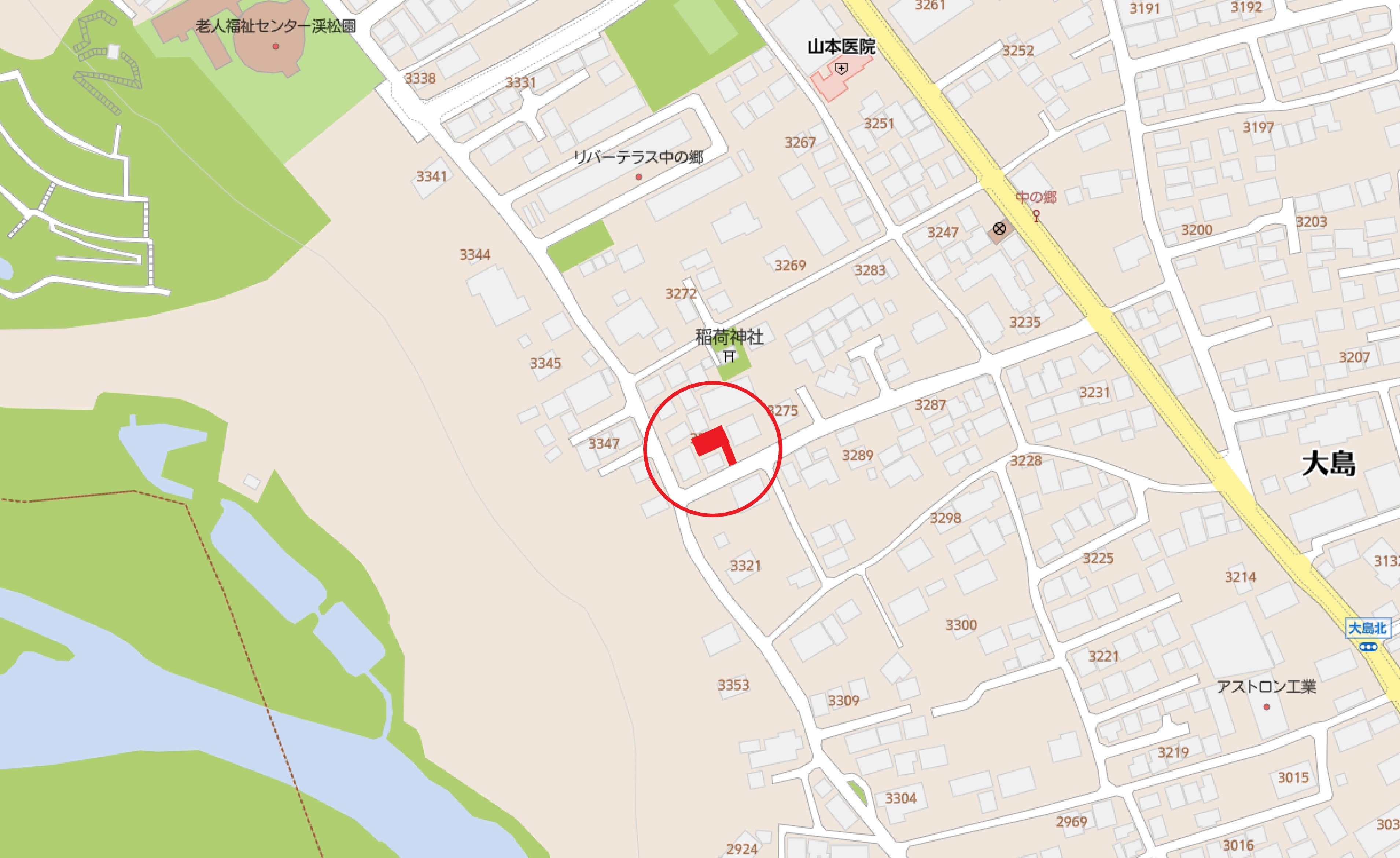 相模原市緑区大島　土地のマップ